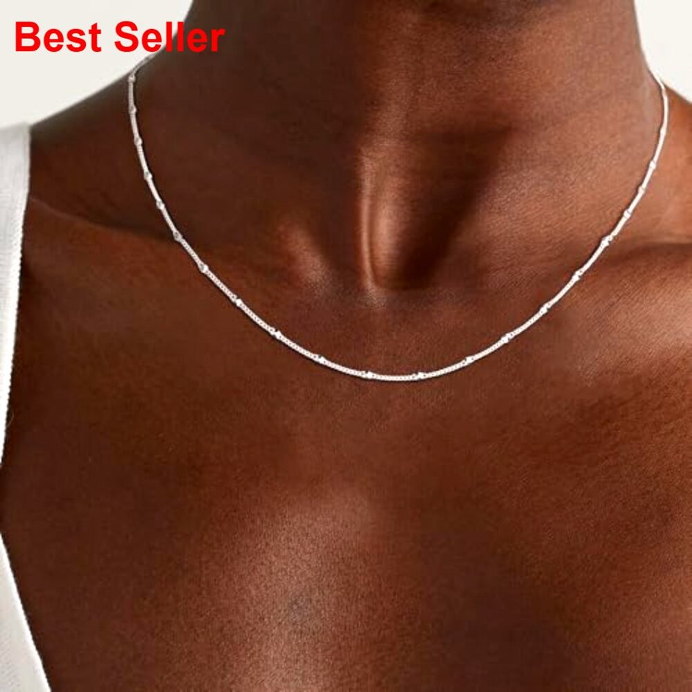 925 Sterling Silver Cuban Link Chain Necklace, Dainty Layering Jewelry - Picture 3 of 7